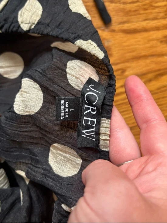 J. Crew Black Polka Dot Midi Dress swimsuit cover-up - Picture 6 of 7